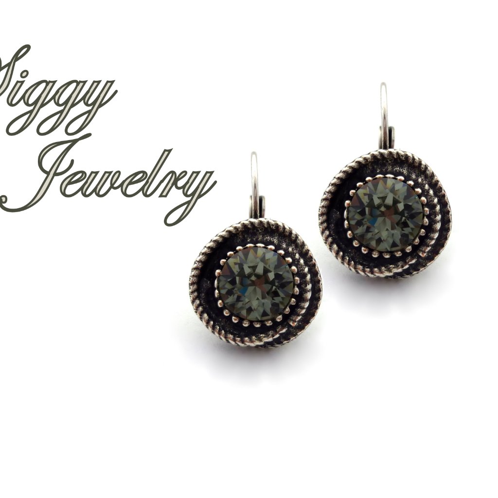 Swarovski Crystal Black Diamond Swirl Drop Earring 35$